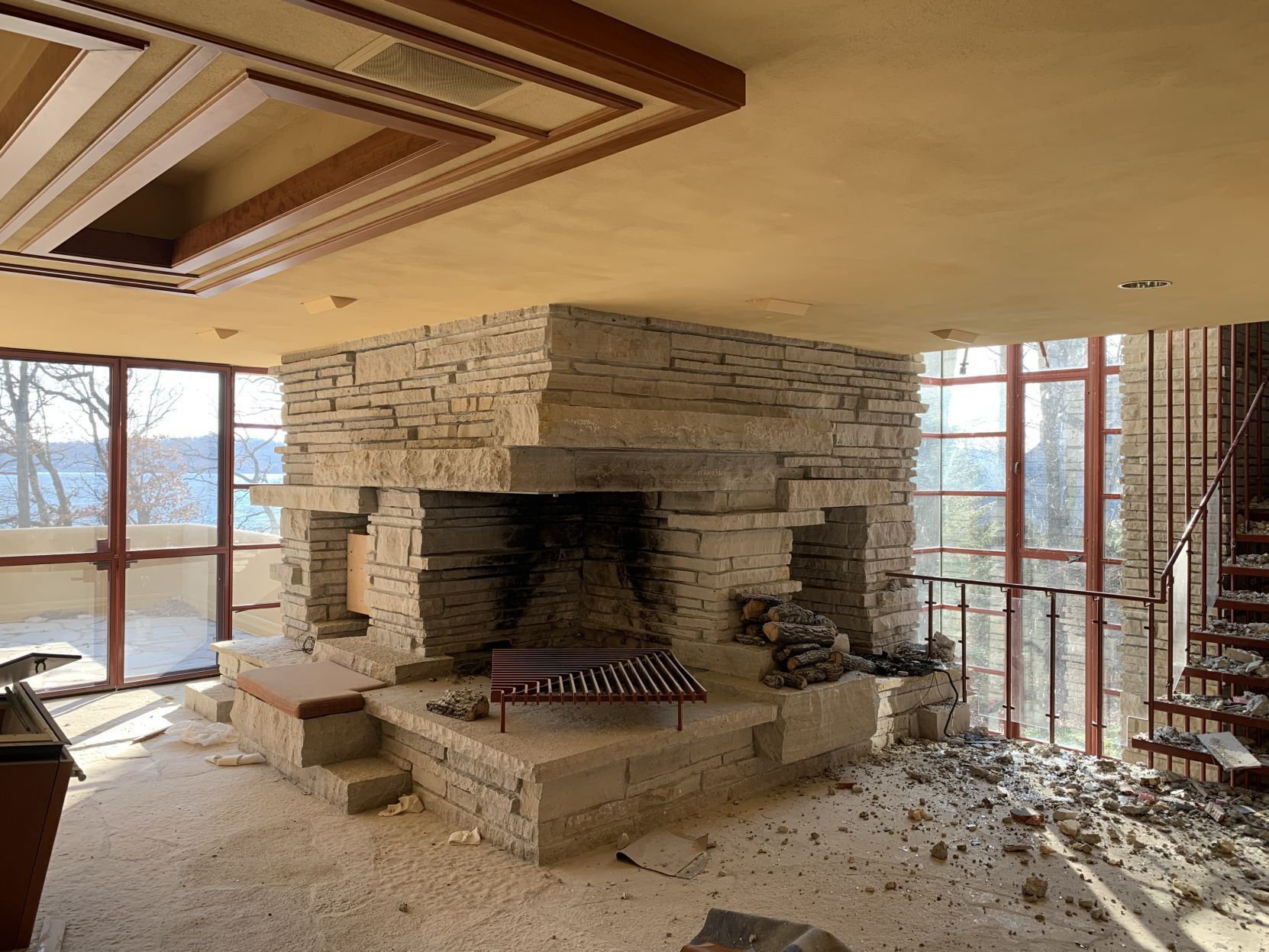 The fireplace